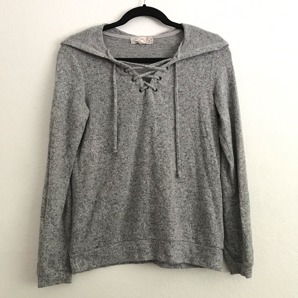 Grey hooded sweater Pink Republic